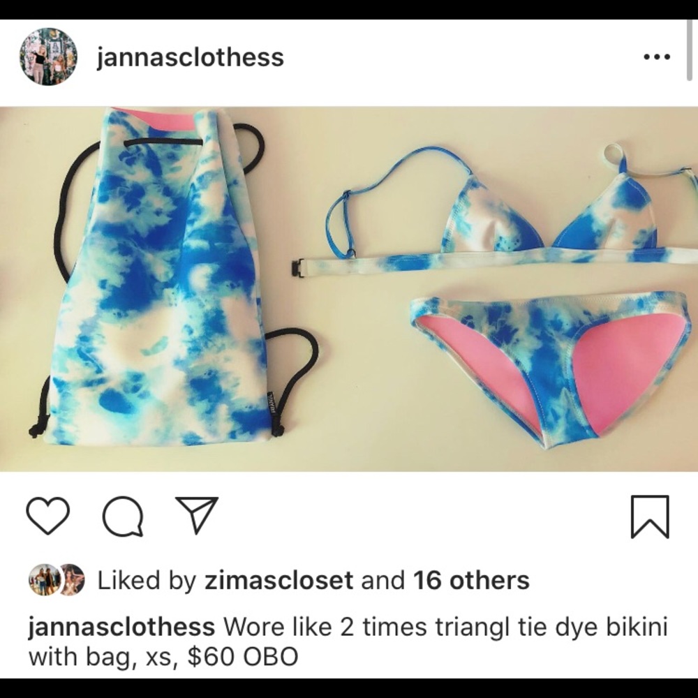 Blue Tie Dye Triangl Bikini